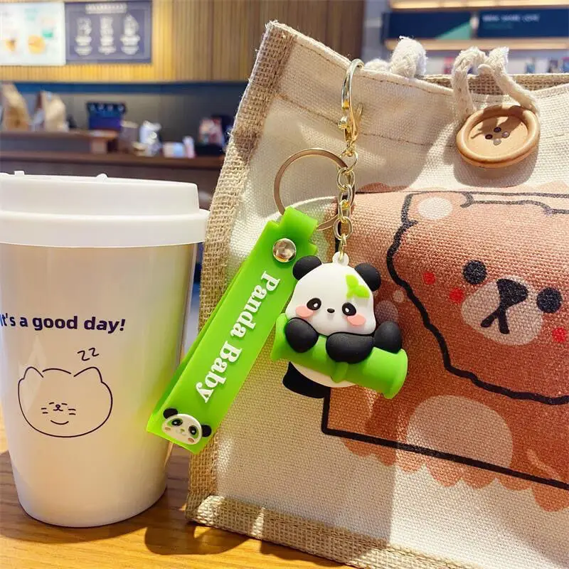Panda Keychain Cute Doll Cartoon Pendant Keychain Schoolbag Gift Ornament Gift