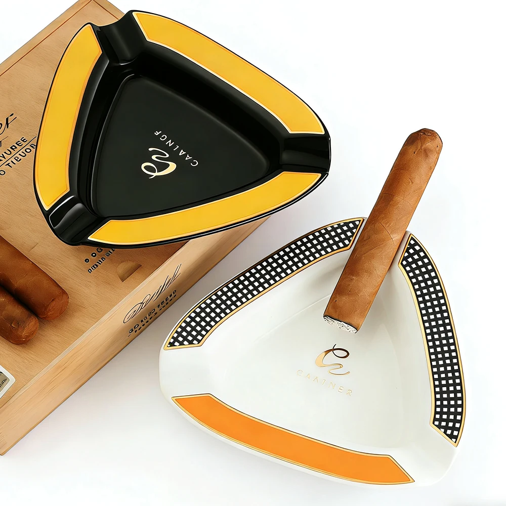 Large Ceramic Cigar Ashtray Home Round Living Room Creative Cigar Holder Stand Cenicero For Cigar Tobacco Cigarette Ashtrays
