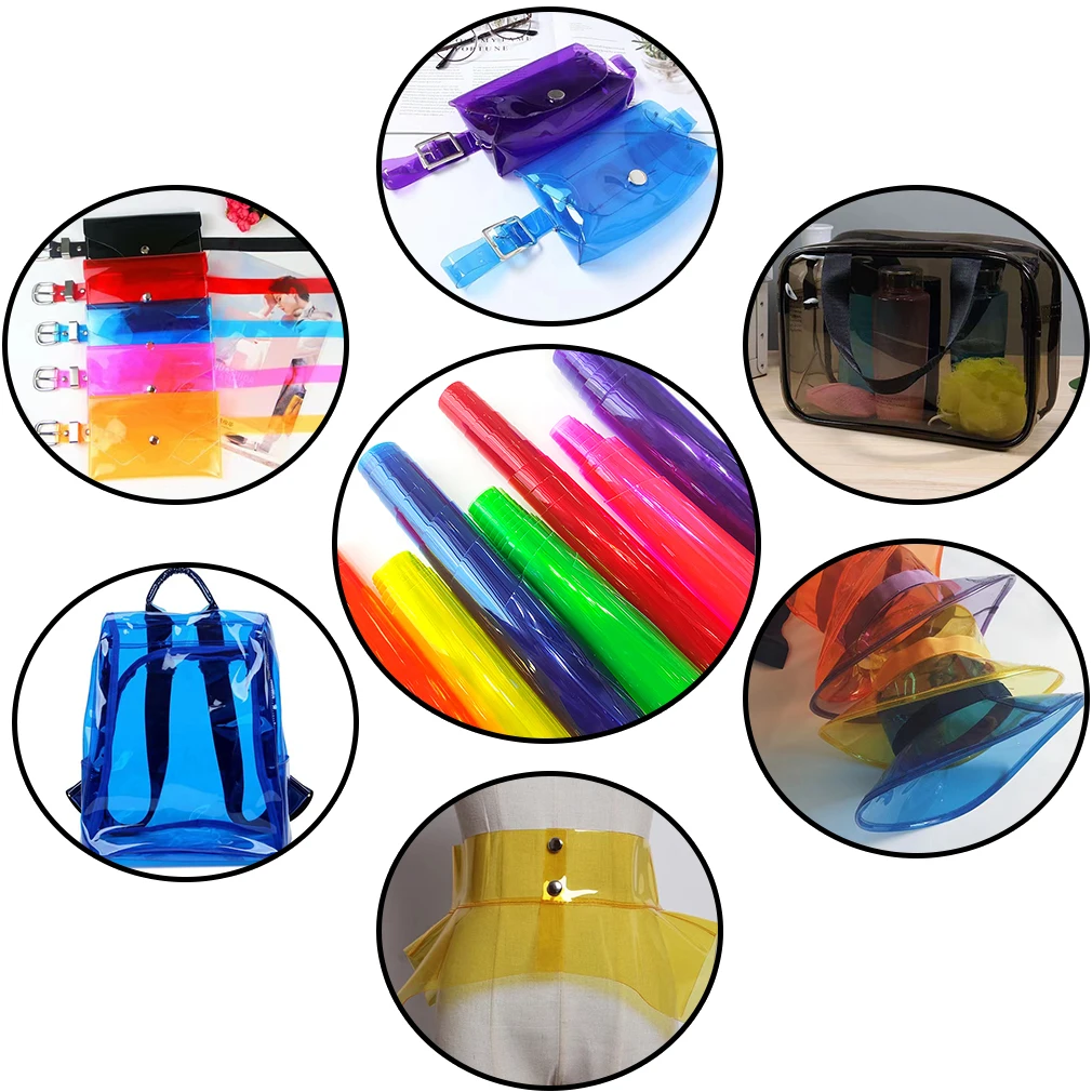 30*135CM Candy Iridescent Holographic Transparent PVC Fabric Leatherette Laser Rainbow Film Vinyl Craft Bag Earring DIY Keychain