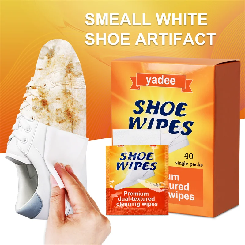 40 Single Packaging Shoes Cleaning Wipes Dirt Remover Disposable Quick Cleaning For Sneakers Canvas White Shoes Wipes