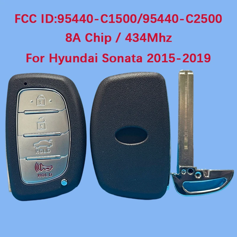 

CN020219 послепродажного обслуживания, 4-кнопочный смарт-ключ, пульт дистанционного управления, 8А, чип 433 МГц, FCC ID 95440-C1500/95440-C2500 для Hyundai Sonata 2015-2019