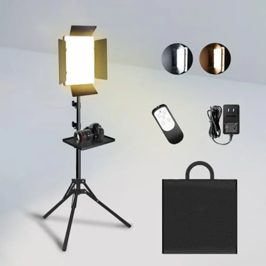 

【New model】36W Photography Lighting Bi-Color 2700K-6500K Studio Lights with Remoteand Display CRI95+ 72" Video Lighting for Vid