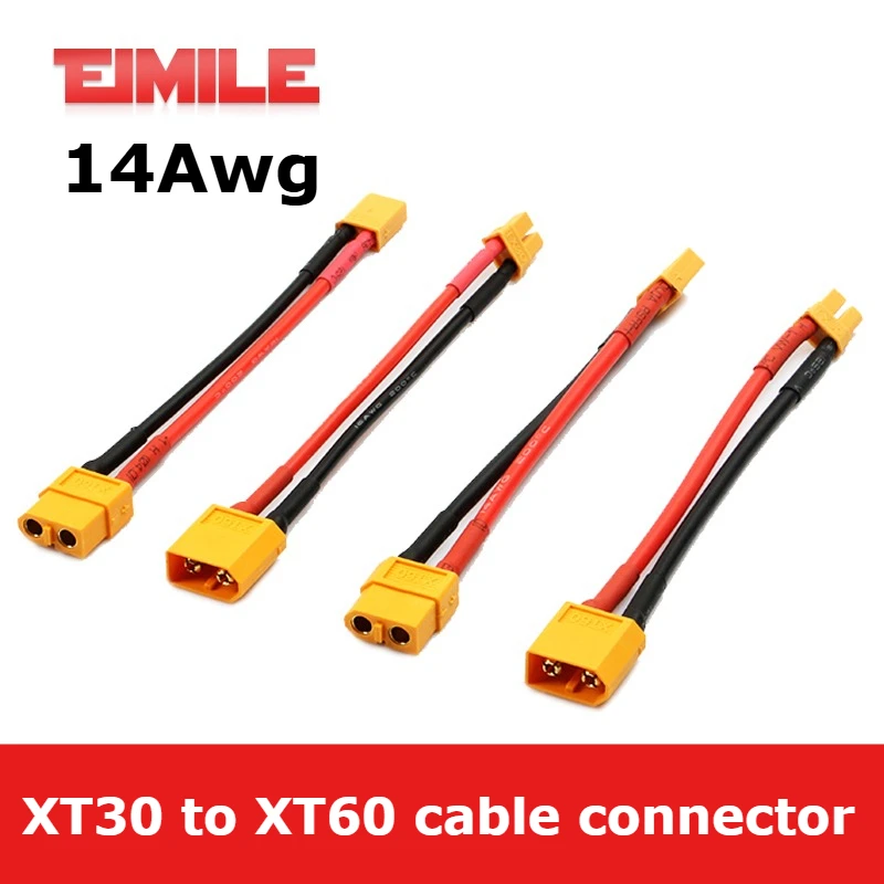 XT60 Female Plug to XT30 Male to XT60 Connector Adapter Charge Cable 14awg forISDT Style Chargers Splitter Extension Power Cable
