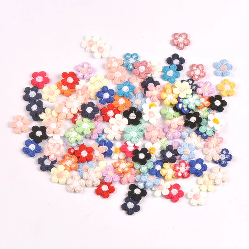 20 Stück 16 mm kleiner Blumen-Aufnäher ohne Kleber, DIY handgefertigte Haarspange, Kleidung, Schuhzubehör, cp4291