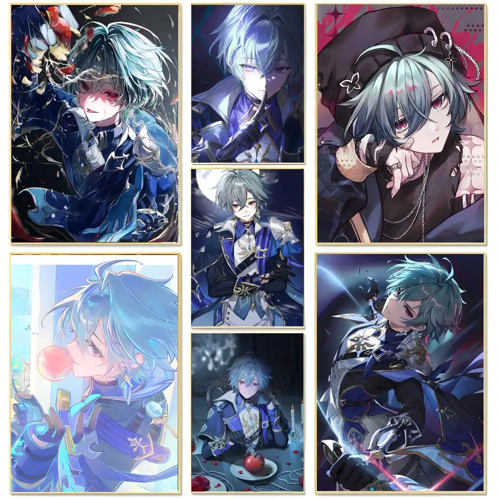 hn fantasy character G-Genshin Impact Lohen Poster Living Room Bedroom Decorative Print Unframed Decor