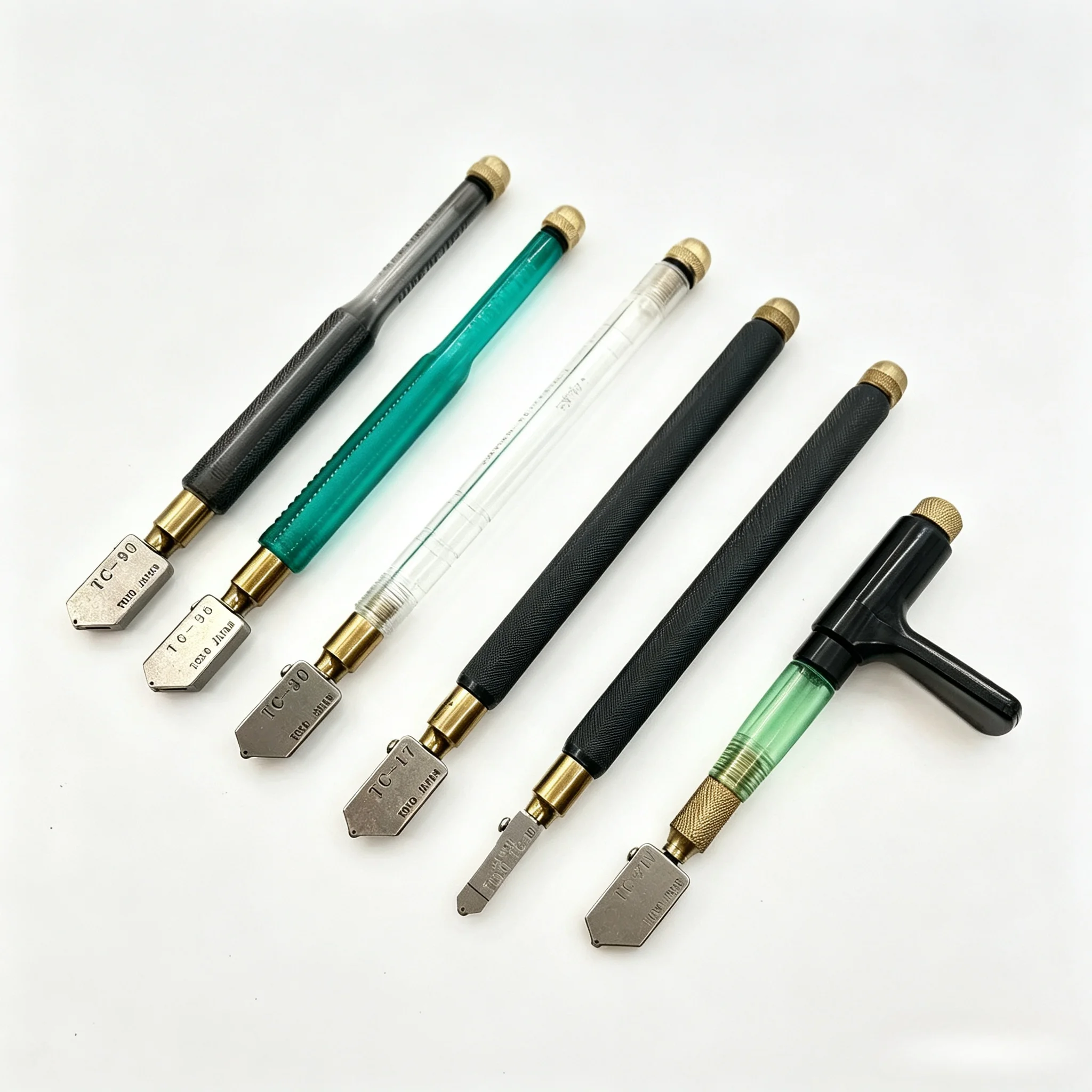 TOYO Japan TC-17 TC-30 TC-90 Glass Cutter Professional Grade Oil Feed Glass Cutting Tool with Replaceable Carbide Head 3-19mm
