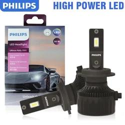 Philips LED H4 H7 H11 Ultinon Rally 3551 HB3 HB4 HIR2 Power 100W 9000LM 9005 9006 9012 Car Head Lamp 6500K White High Lumen Watt