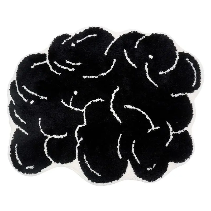 Black abstract bedroom cat-scratching rug mat study room foot mat home balcony