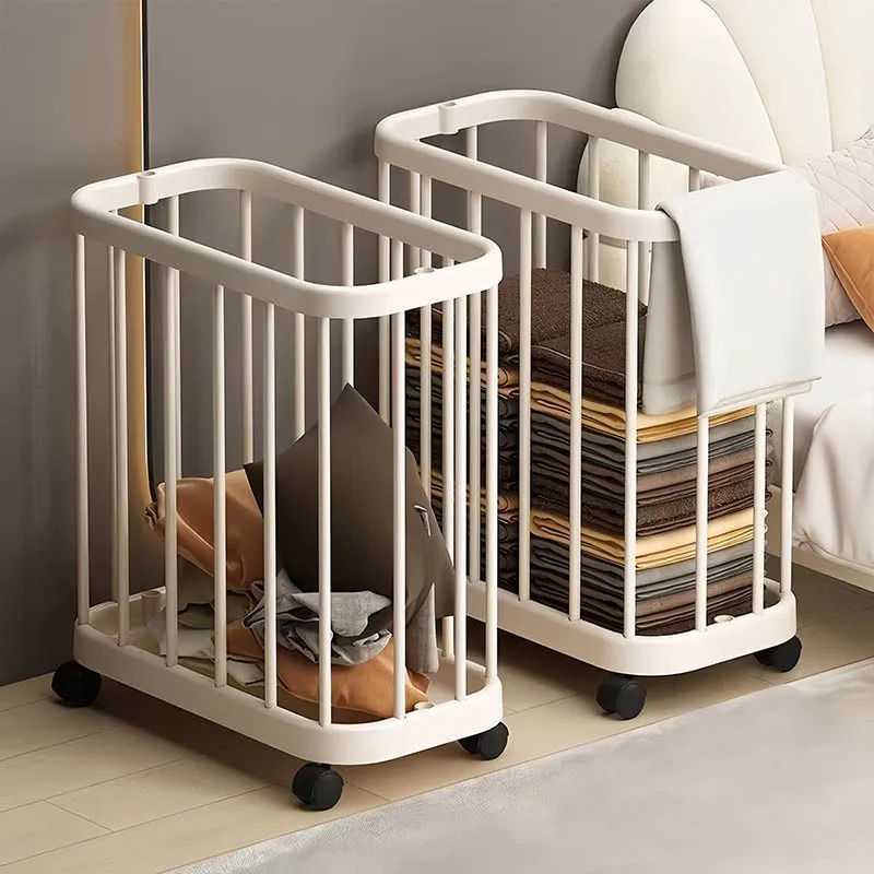 Multi-Purpose Storage Bin Organizer With Wheels Movable Dirty Clothes Laundry Storage Basket Fitness Gear Yoga Mats Storage Cart