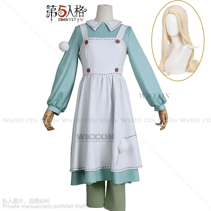 Games Identity V Little Girl Memories Cosplay Costume Eurydice Role Play Uniform Halloween Carnival Party Lolita Gold Long Wig