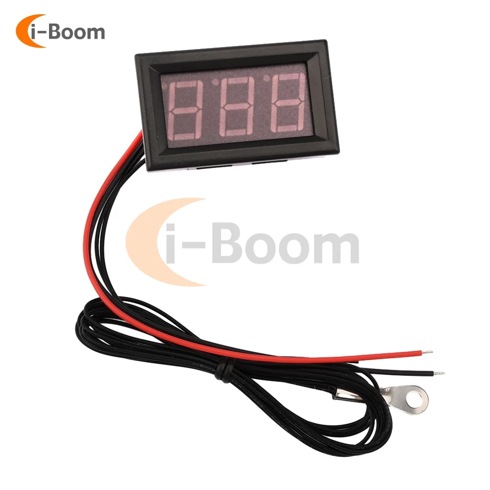 Digital Thermometer LED Display Fahrenheit Centigrade DC 4-28V High Accuracy Temperature Gauge Sensor with Waterproof NTC Probes