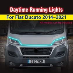 Feux diurnes à LED pour Fiat Ducato 2014-2021, accessoires, DRL, étanche, flexible, auto, lampes décoratives, escales, 1 pièce