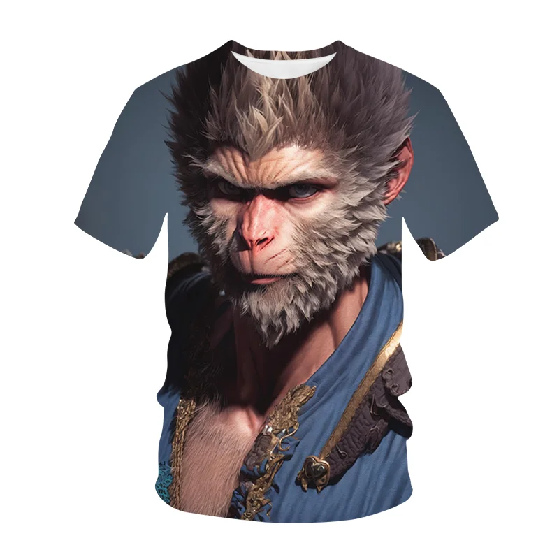 

Tx Hot New Journey to the West Monkey King 3D Printed T-shirt Men and Women Fashion Casual Male Children Loose O Collar Short-sl