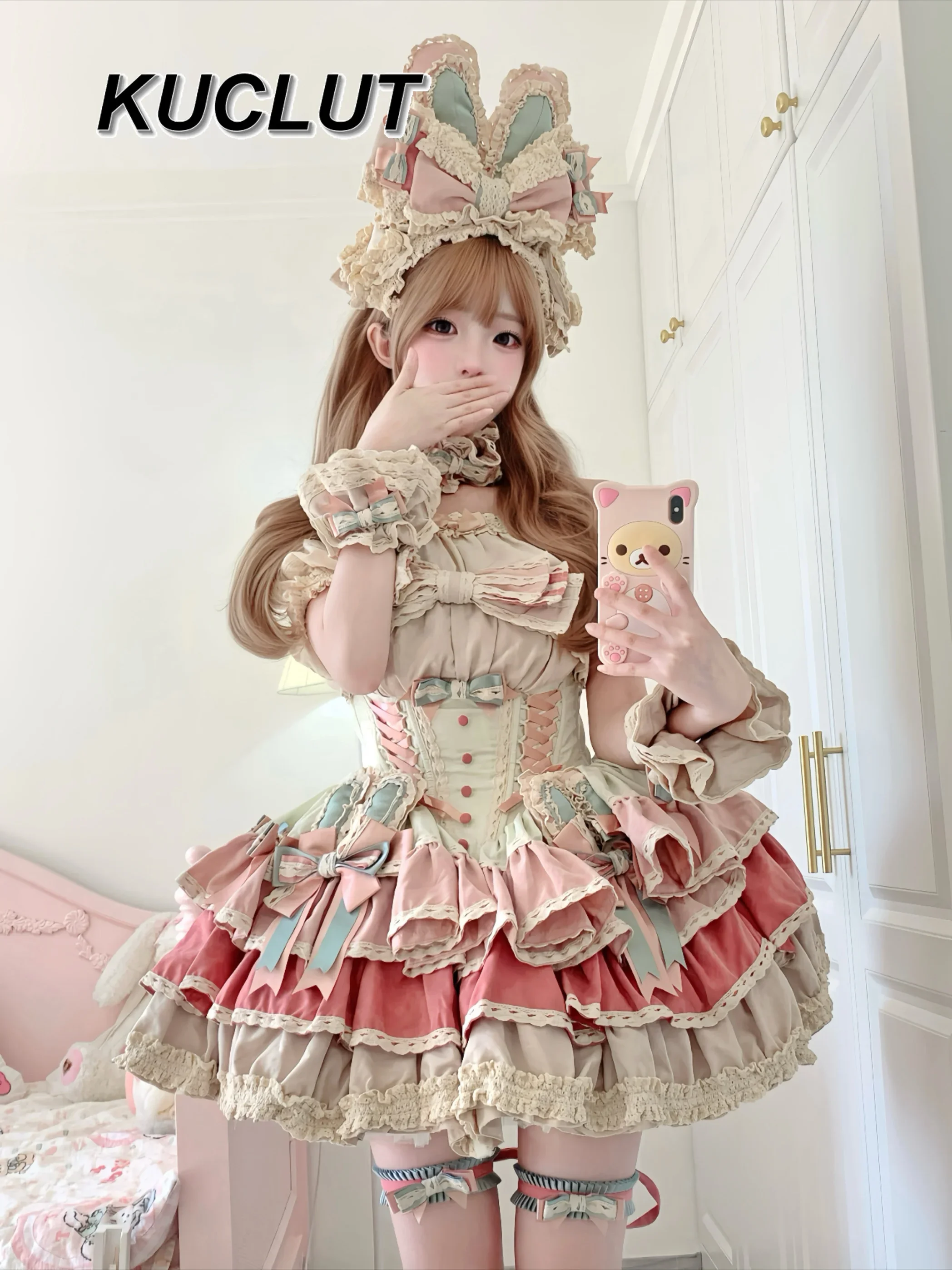 

2025 New French Lolita Style Cute and Sweet Princess Dress Puffy Cake Ball Gown Fashion Elegant Short Dresses for Women Summer
