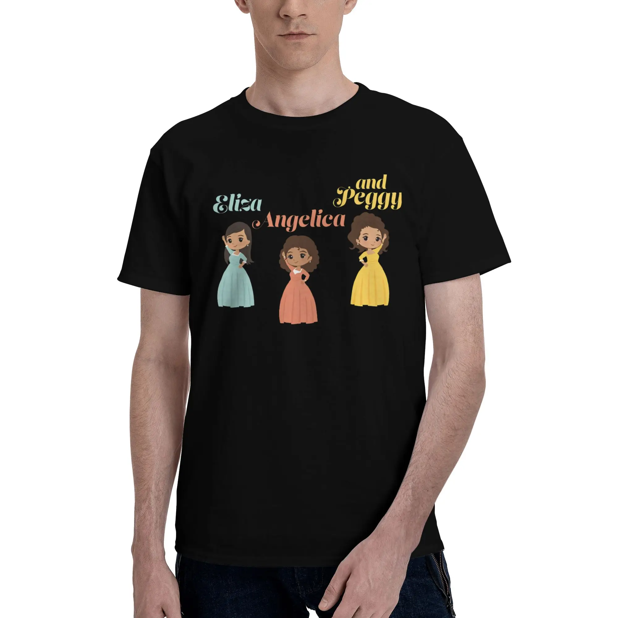 Eliza Angelica and Peggy Hamiltons Men Women's T Shirt  Fun Tee Shirt Short Sleeve Crew Neck T-Shirt Cotton Summer Tops