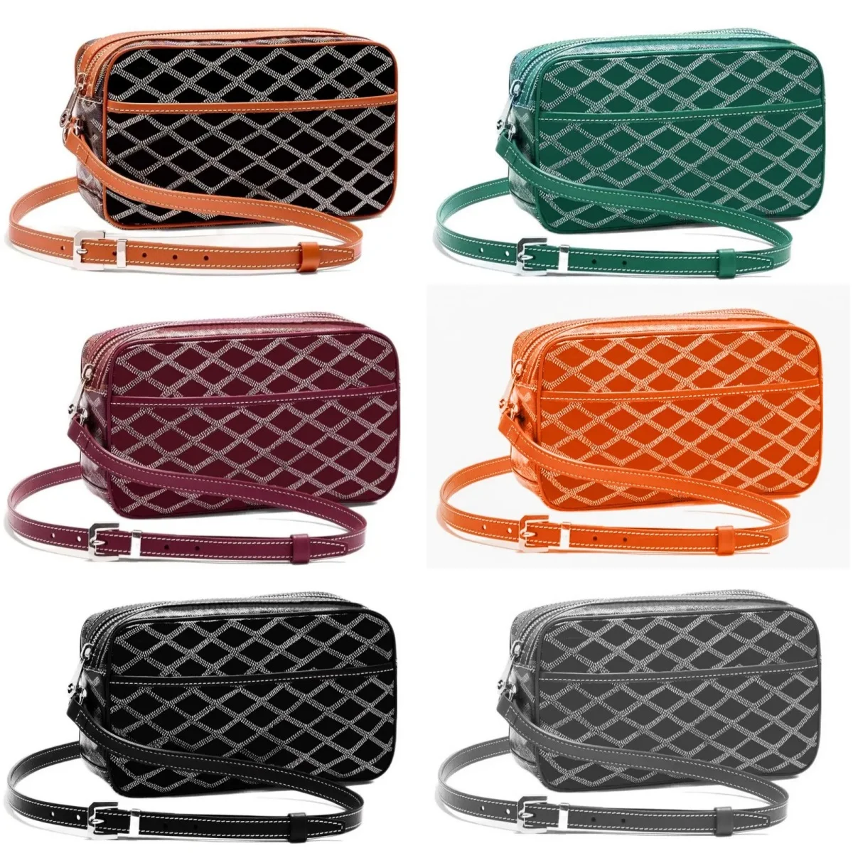 Borsa per Fotocamera in Vera Pelle per Uomo e Donna, Borsa a Tracolla alla Moda, Portafoglio
