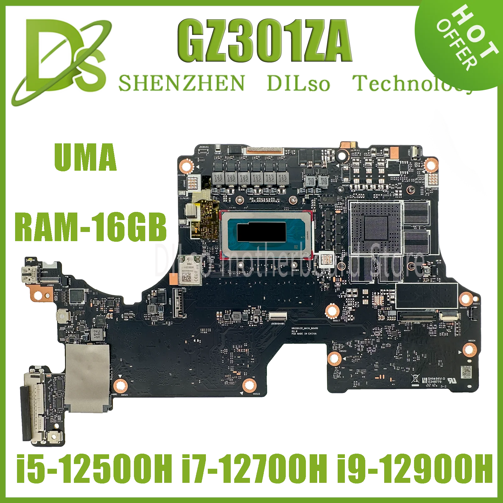 KEFU ASUS 노트북 마더보드, GZ301Z, NR2201Z, GZ301ZC, GZ301ZE, GZ301ZA, i5, i7, i9, RTX3050, RTX3050Ti 또는 UMA RAM-16GB