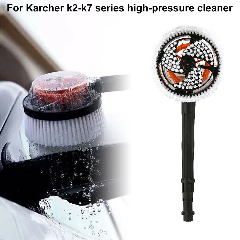 1 Pc High Pressure Car Wash Brush Portable Soft Bristled Round Head Brush Auto-Rotating Car Washing Brush Car Washer Accessories