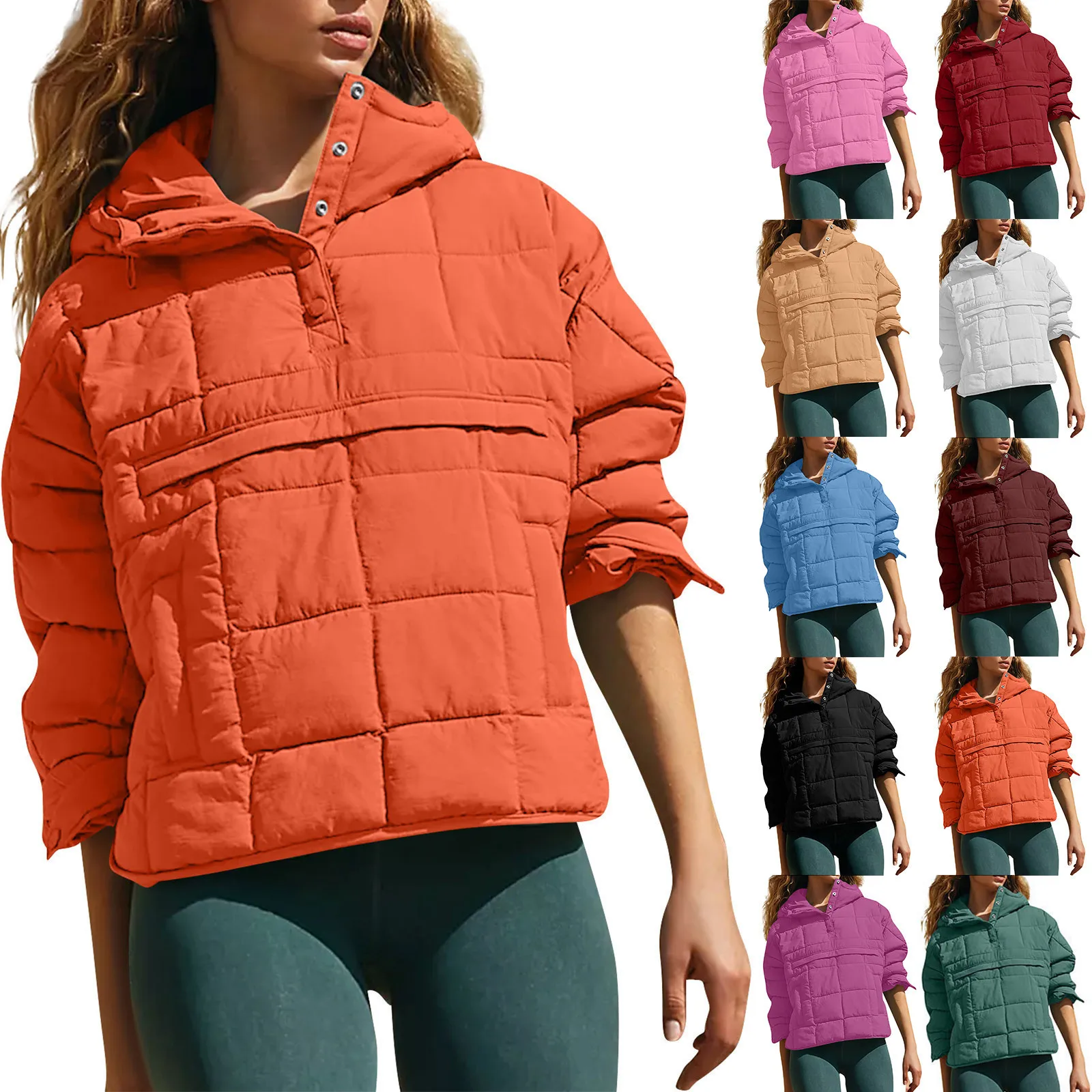 Quilted Jackets For Women Lightweight Long Sleeve Button Down Jacket Warm Winter Coat Outerwear With Pockets Ropas De Mujeres