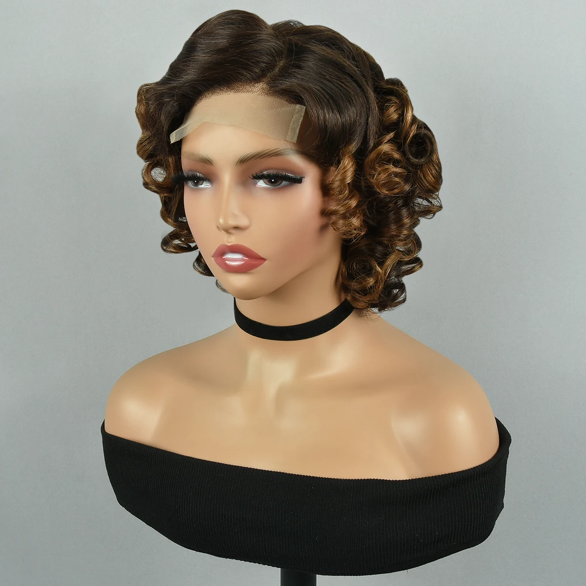 

Высокоперуанский романтический вьющийся боб 100% парики из натуральных волос Бесклеевая глубокая волна HD Кружевной фронт 13x4 4x4 Прозрачный парик фронта шнурка