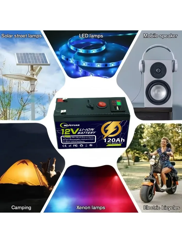 AliExpress SUMMING 12V 120Ah Lithium LiFePO4 Deep Cycle Battery for Solar,Fish Finder🔋Power Wheels, Lighting🔧Off-Grid Applications Built-in BMS🔋