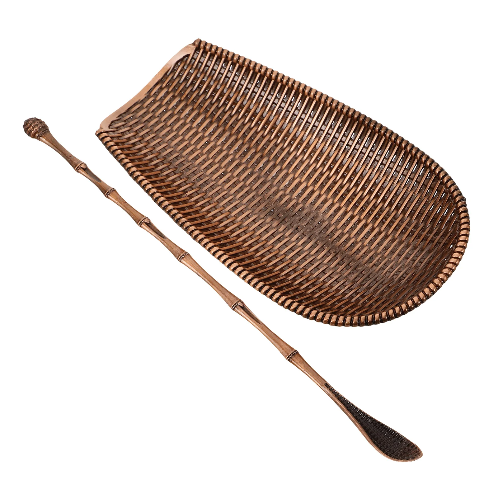 

1Set Scoop and Spoon Set with Rest for Chinese Tea Ceremony Utensils Finish Alloy Material Easy to Clean