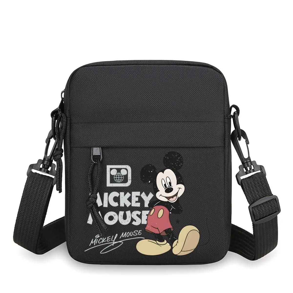 

Винтажная сумка-кроссбоди с принтом Микки Мауса для мужчин и женщин, маленькая, черная, повседневная, классическая, с забавным персонажем, подарок, дорожный кошелек для монет с Микки