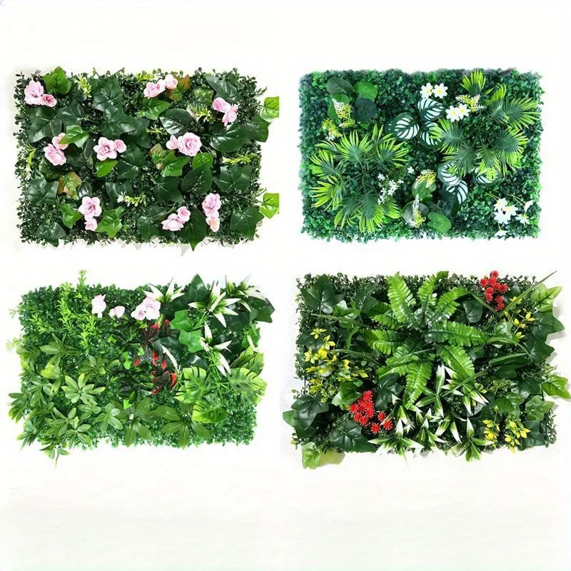 

2 Pcs Artificial Plant Wall Decoration: Indoor Store Sign, Fake Lawn Background Wall - Waterproof, Plastic, No Power Required