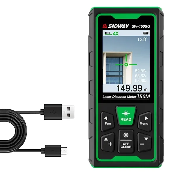 Sndway 4 in 1 Laser Distance Meter 80m/262ft Rangefinder Tapes Measures Hand Tools for Accurate and Versatile Measurements