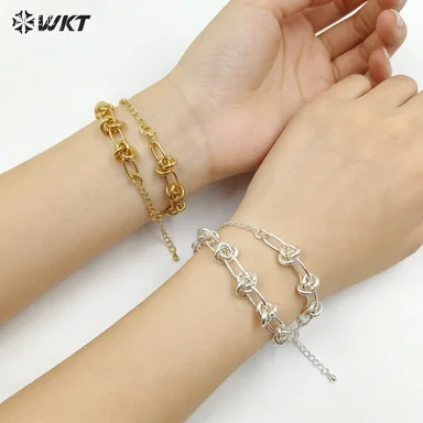 

WT-JF338 WKT 2025 Модный браслет из желтой латуни для женщин, подарок и аксессуар для вечеринок, тренд 2022 года, специальная цепочка