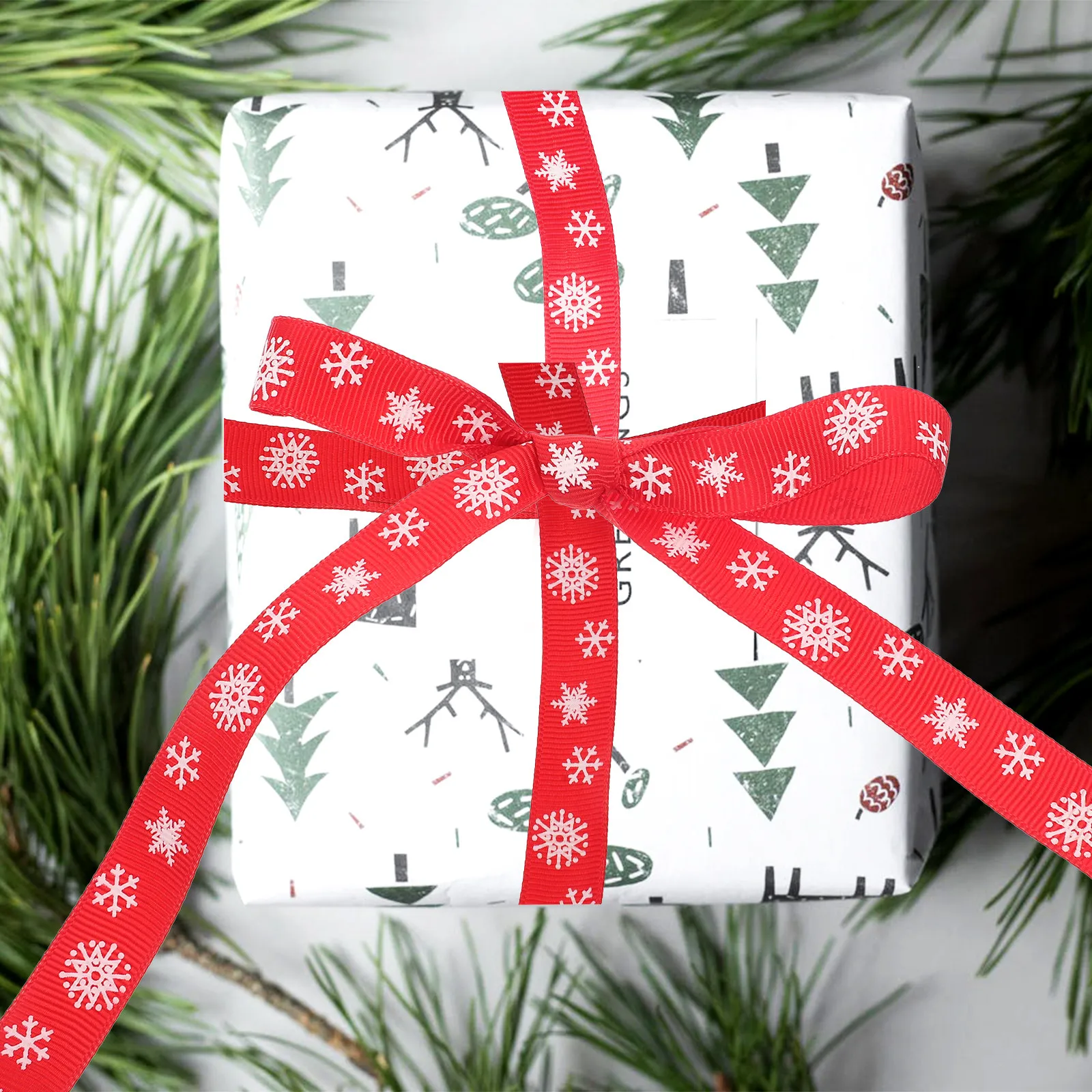 Christmas Ribbon 6 Rolls Polyester Gift Wrapping Ribbon for DIY Bows, Boxes & Tree Decor
