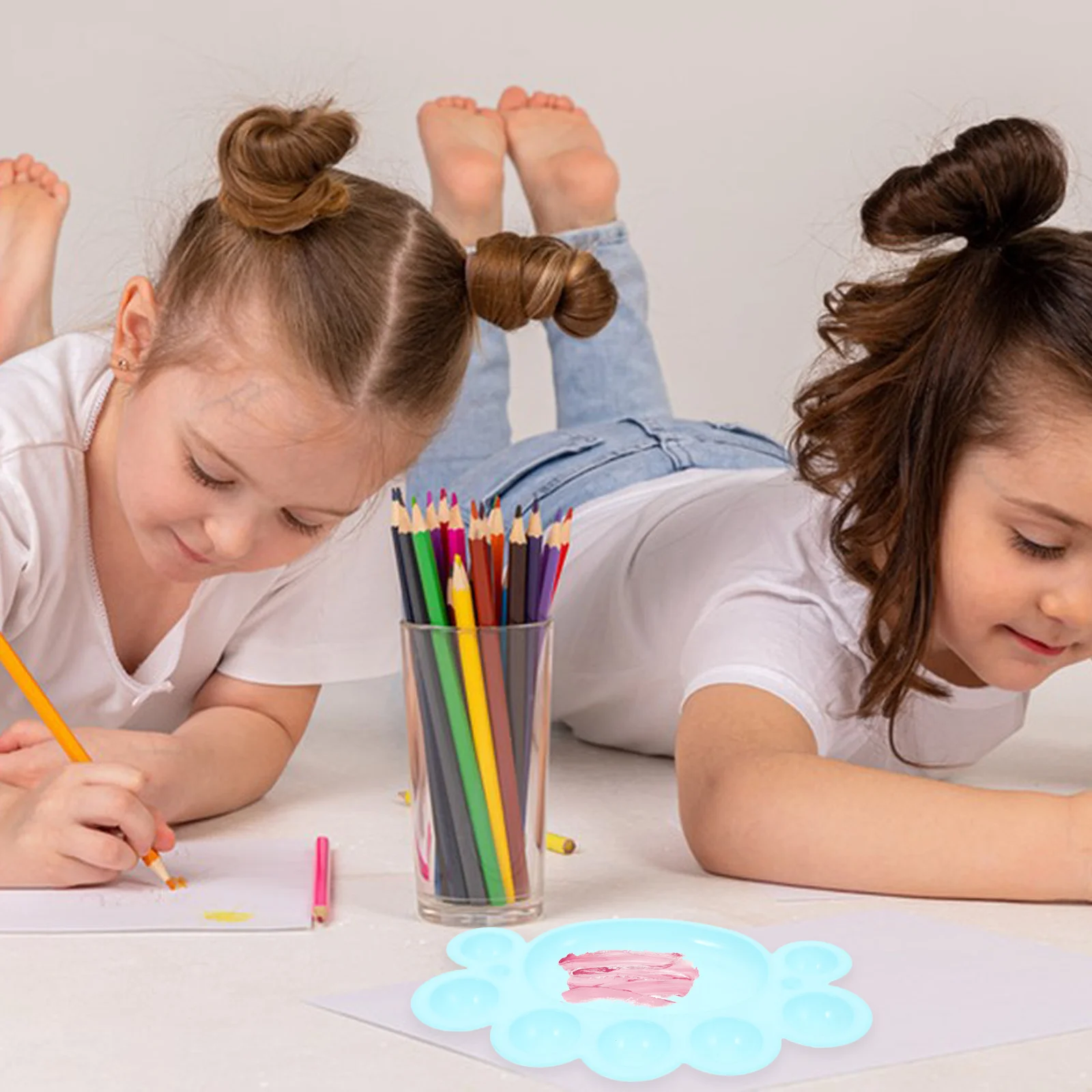 

10pcs Foot Shaped Paint Palette Tray Plastic Watercolor Mixing Plate For Art Craft Projects Oil Acrylic Paints Travel Portable