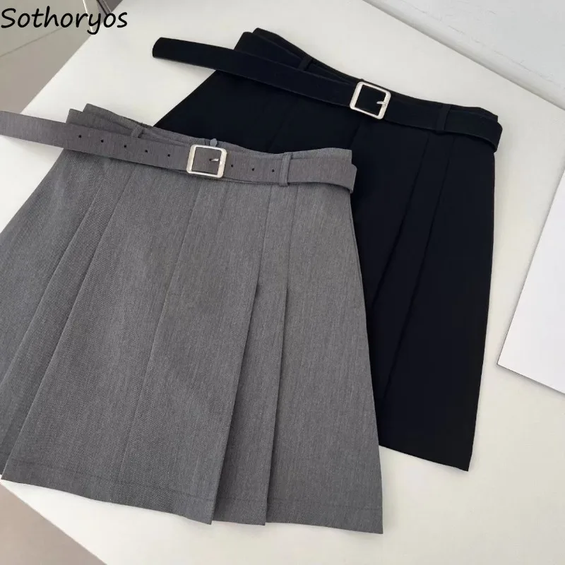 

Mini Skirts Women Summer New Pleated Faldas Empire All-match College Simple Korean Style Female Popular Kawaii Elegant Design