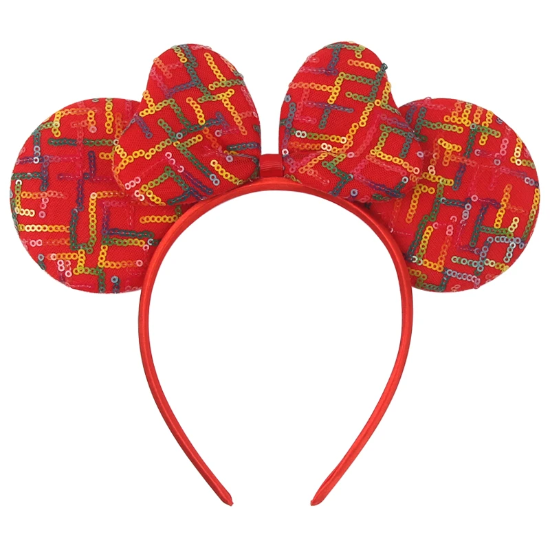 2024 Macaron Sequins Summer Mouse Ears Hairband Women Girls Hair Bows Donuts Ears Headband Kids Birthday Party Hair Accessories