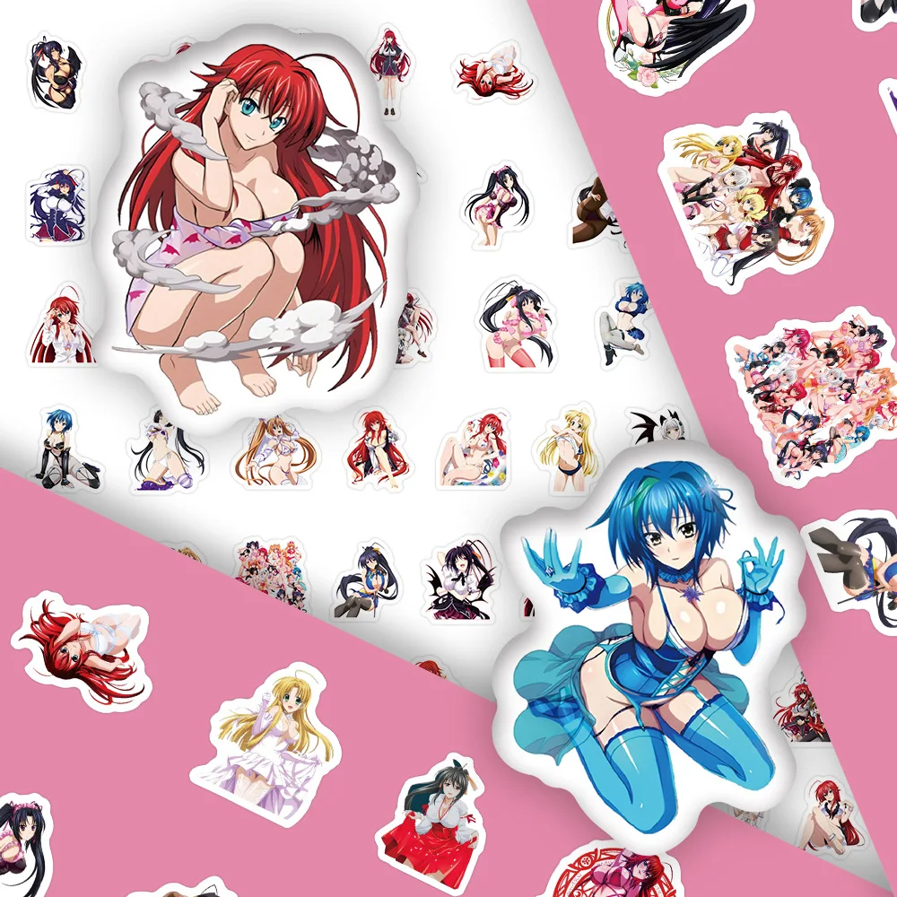 

10/30/60PCS High School DXD Anime Sexy Girl Cartoon Graffiti Stickers DIY Refrigerator Water Cup Pencil Case Waterproof Decal