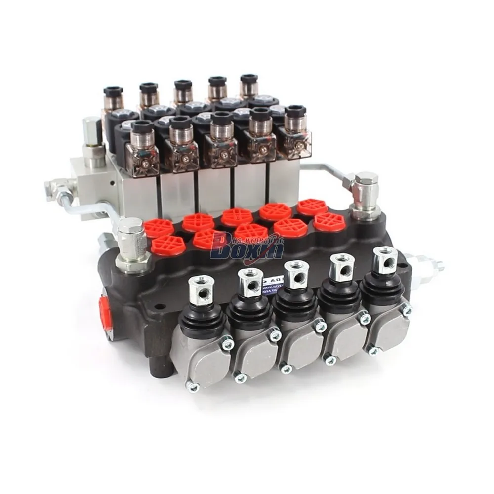 Monoblock Electro-hydraulic P80 5 Spool Valve (G1/2 Inlet, G3/4 Outlet) - ODM, Wholesale & Custom Manufacturing