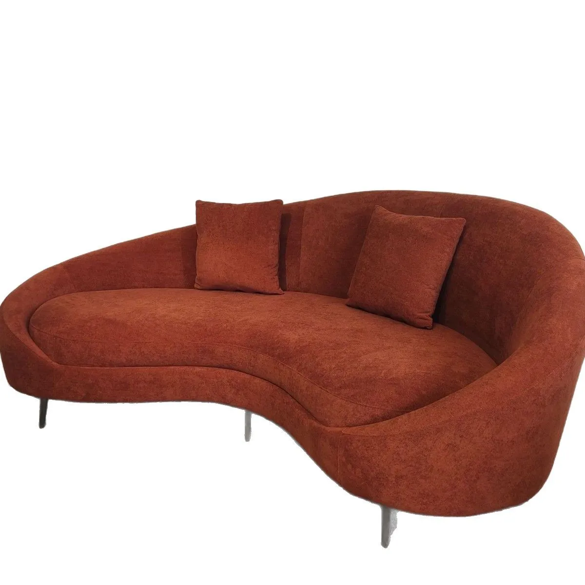 

Cashew curved fabric sofa, living room lazy leisure Internet celebrity simple soft sofa