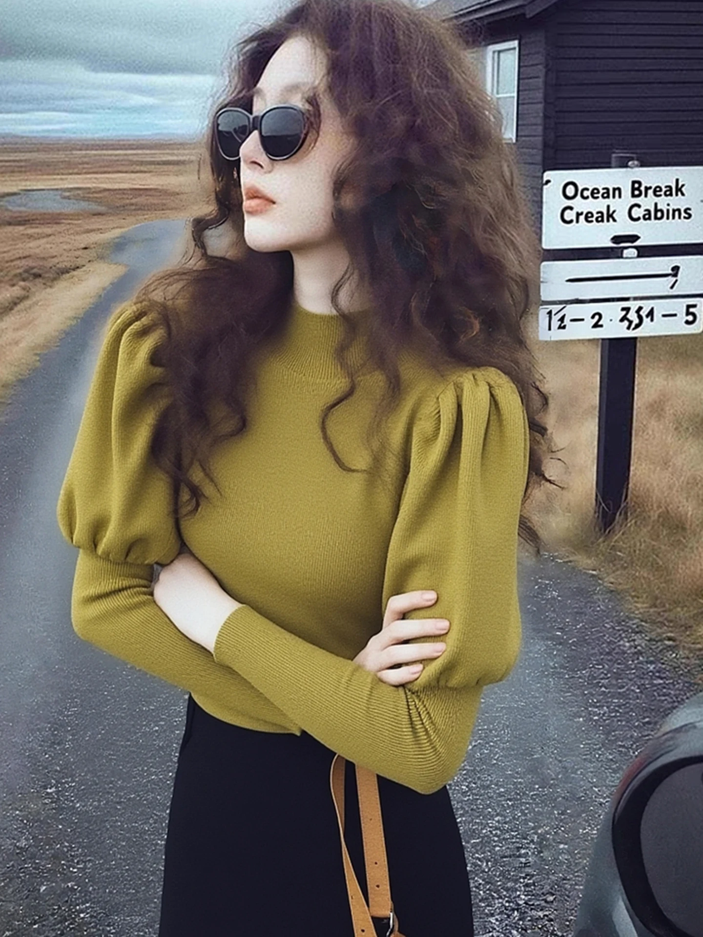 

Женская базовая кофта с полувысоким воротником Slim Fit, простой стиль, осенне-зимняя модная модель, высококачественный материал, длинный рукав