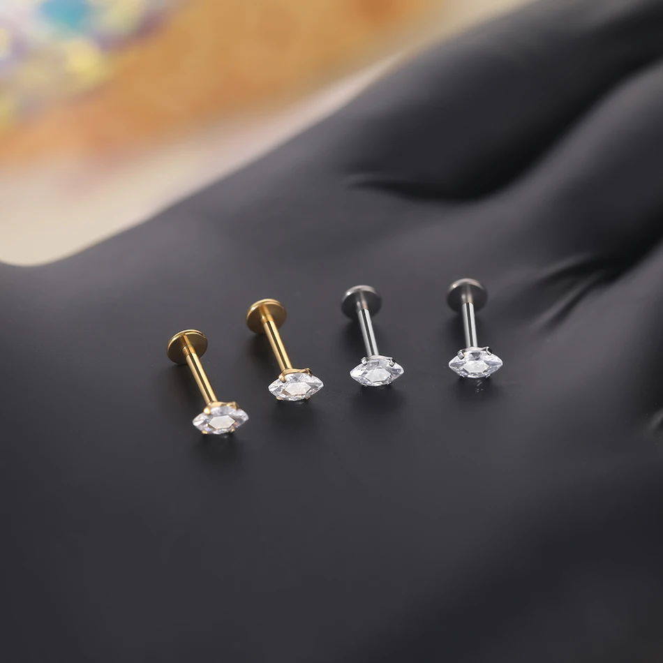 1 قطعة 16 جرام التيتانيوم اللولب الثقب صغيرة ماركيز تشيكوسلوفاكيا الزنمة مسمار الأذن الغضروف ثقب Labret الشفاه شقة عودة وأقراط للنساء