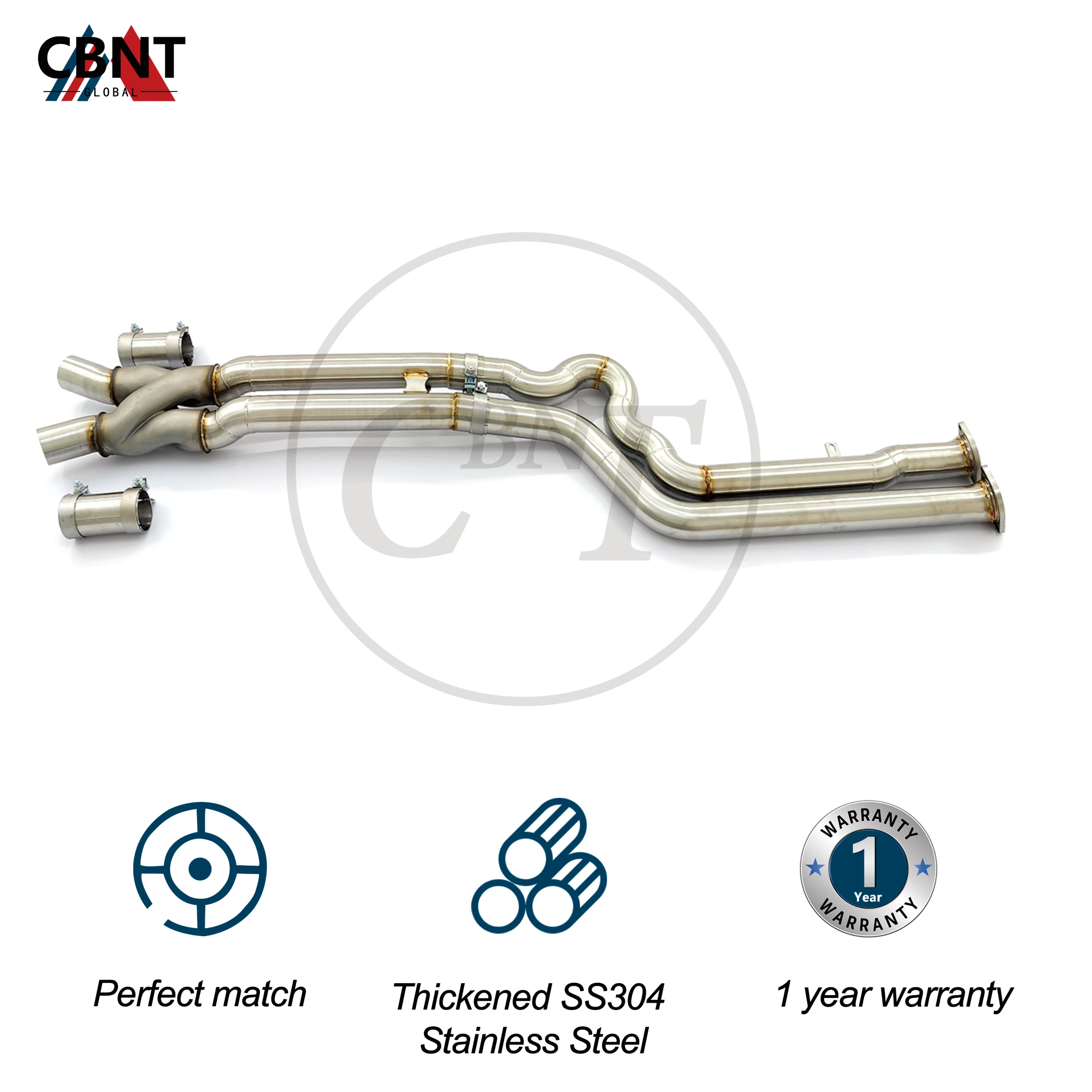CBNT Hot Sale Midpipe for BMW X3M F97 X4M F98 S58 3.0T Equal Length Midpipe Z Pipe 70mm/2.75inches SS304 Exhaust Pipes