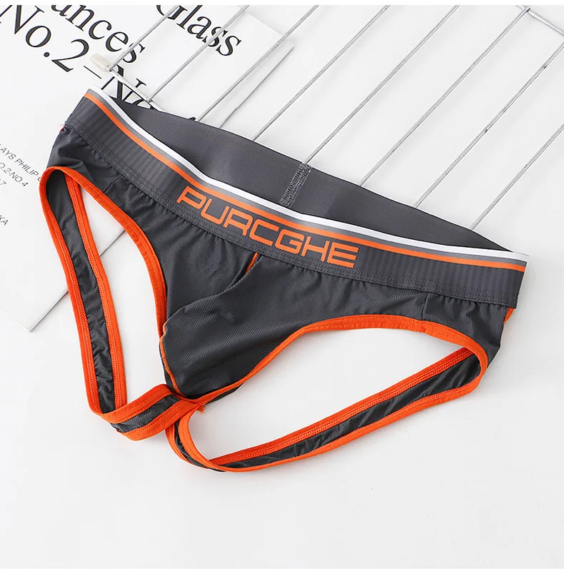 1PCS Sexy Men Thong Underwear Jockstraps Crotchless Pants Low Waist Bikini Panties Thin Elastic Thread Skin Friendly Lingerie