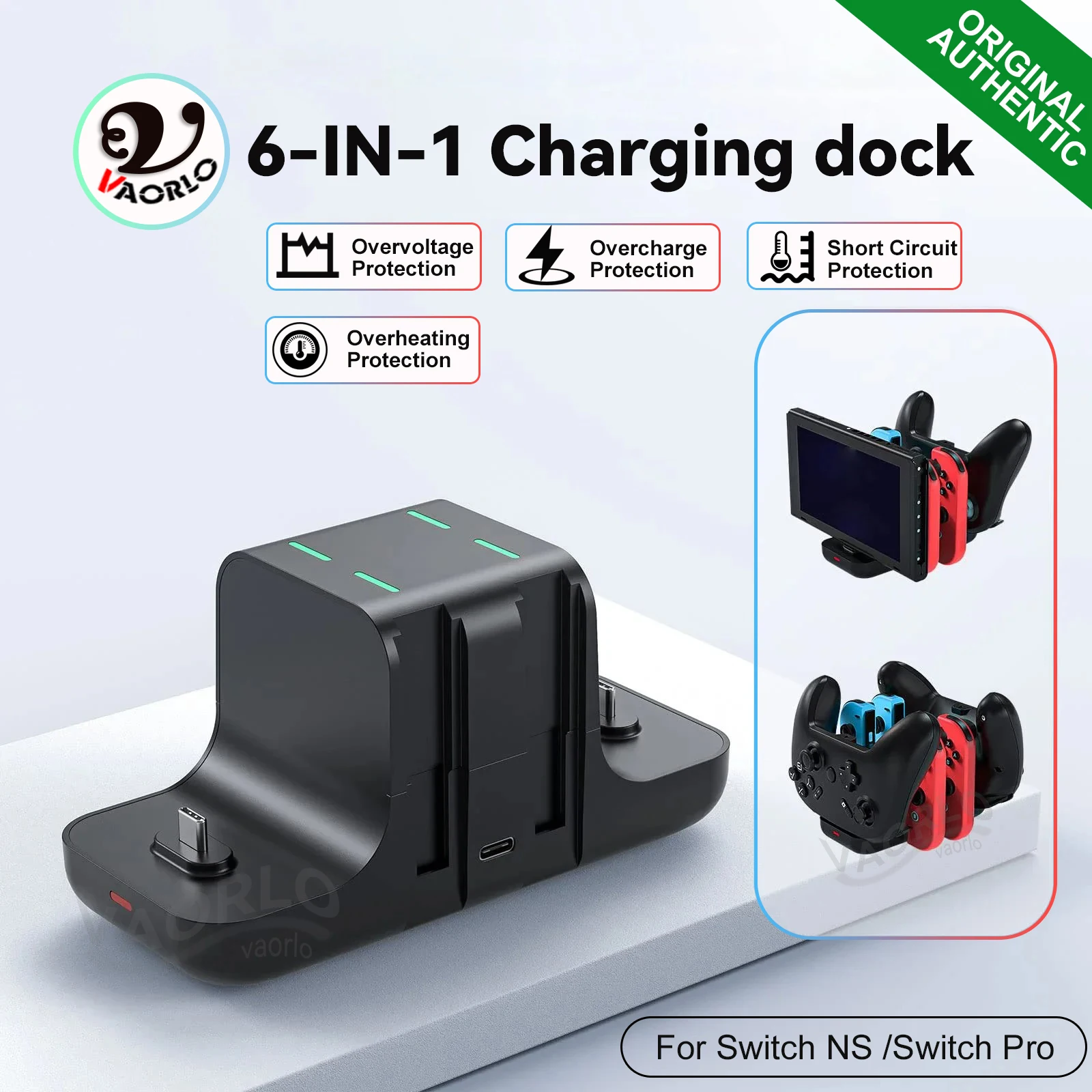 

Док-станция для зарядки Switch 6 в 1, подставка для хранения док-станции Switch и контроллера Switch Pro, 4 джойконов NS и 2 контроллеров Pro, подставка для зарядки, игровые аксессуары
