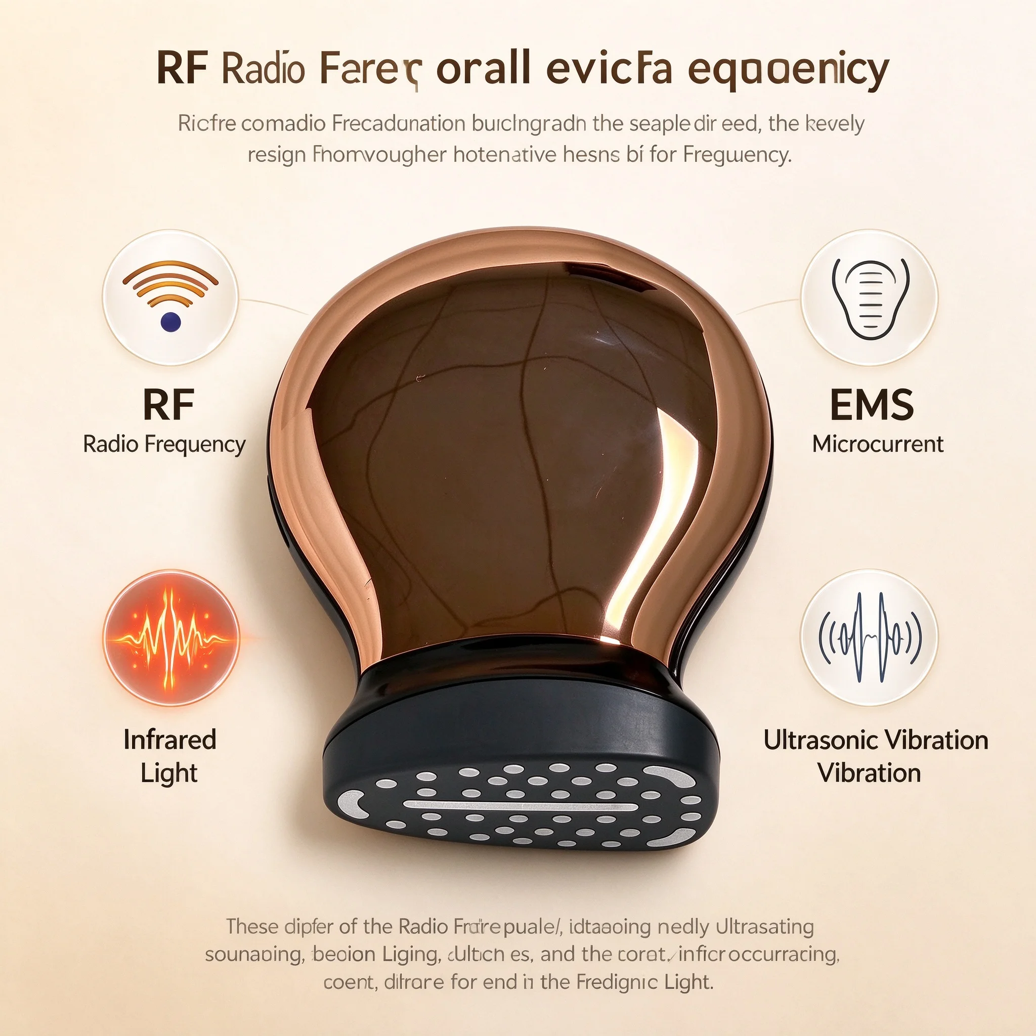 RF Radio Frequency Face Lifting Device EMS Collagen Infrared Ultrasonic Skin Tightening Anti Wrinkle Home Beauty Machine