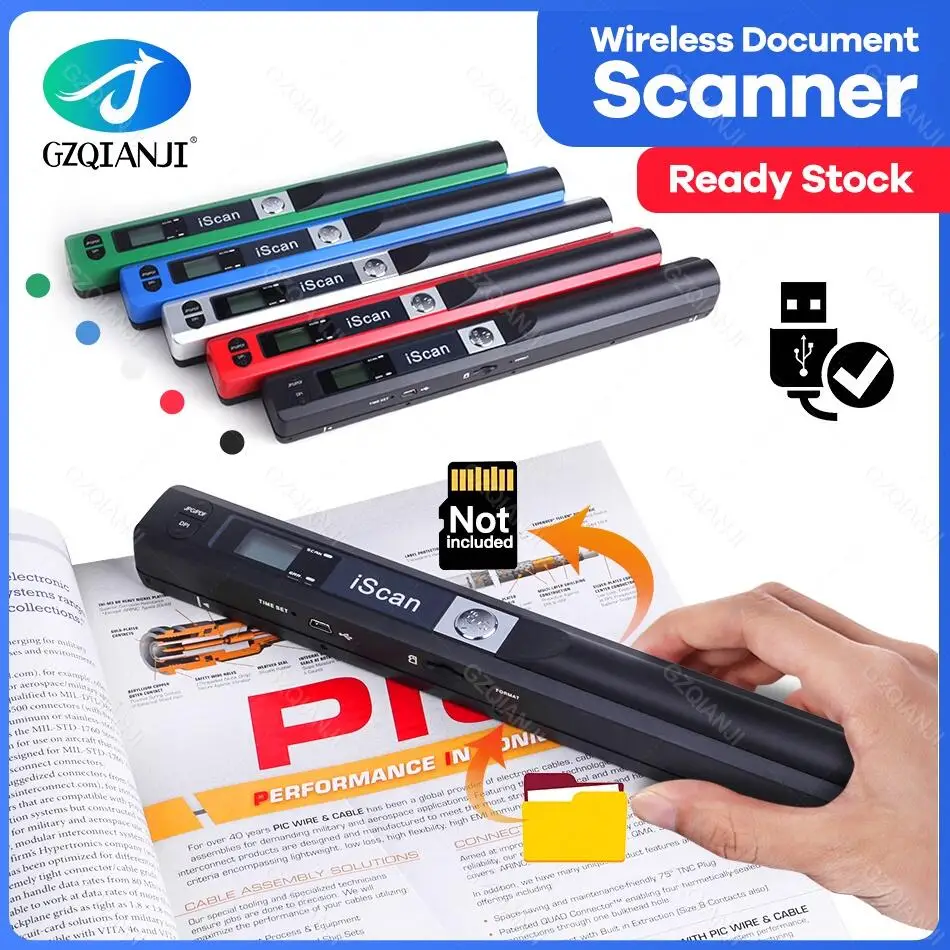 Top Creative iScan Portable Handheld Mobile Portable Document Scanner 900DPI Type-c LCD Display Support JPG/PDF Format Selection