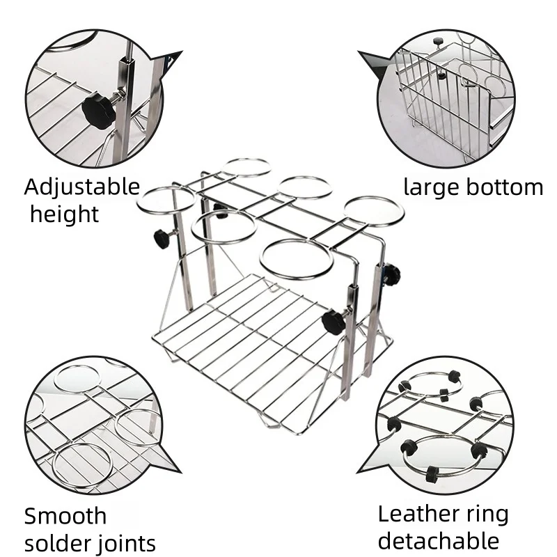 Imbuto di separazione in acciaio inossidabile Rack regolabile da laboratorio Robusto e durevole Imbuto antigoccia a forma di pera 60ML-5000ML JVLAB