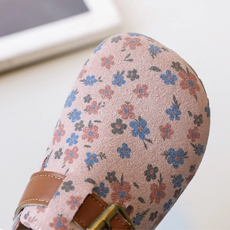 Zapatos De NiñaRetro فتاة حذاء الخريف جديد فتاة حذاء من الجلد الأزهار الأميرة حذاء لينة وحيد حذاء طفل غير رسمي Allmatch النساء الأحذية #4