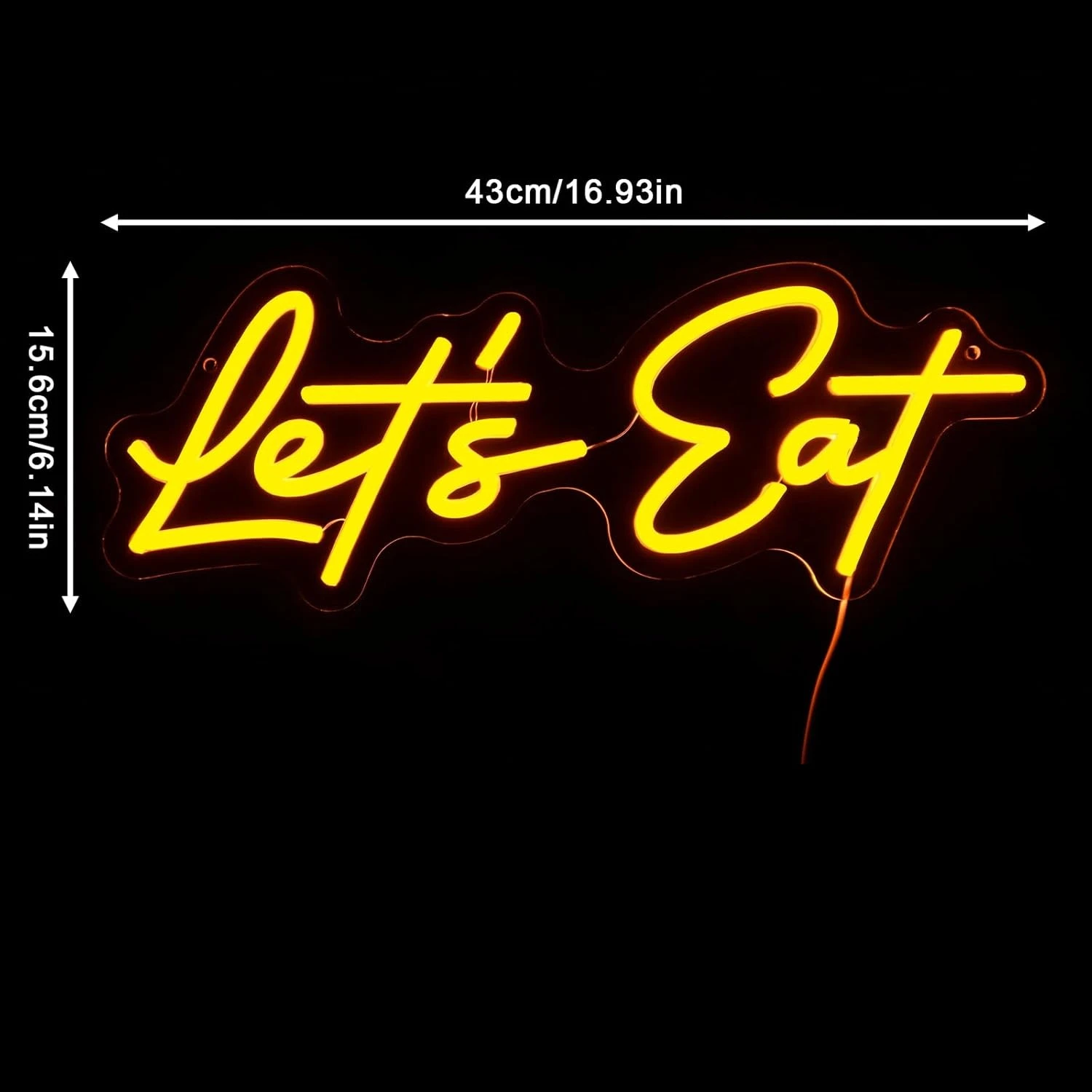 Let's Eat Neon Sign LED Neon Light for Kitchen Restaurant Dining Room Bar Cafe Business Party Hotel Wall Kitchen Decor Gifts