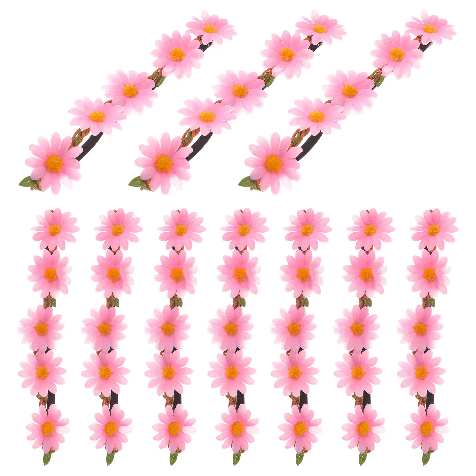 

10Pcs Cloth Daisy Hairband Floral Crown for Women Wedding Party Adjustable Hair Wreath Garlands Girl Fashion Accessories