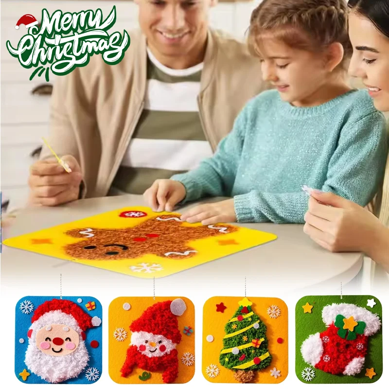 Handmade DIY Felt Craft Kit Creative Sewing Lacing Toys for Fine Motor Skills Perfect Christmas Gift for Preschoolers