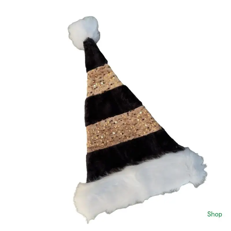 

Dropship Sequined Santa Hats Holiday Santa Caps for Christmas Celebration Party Gathering